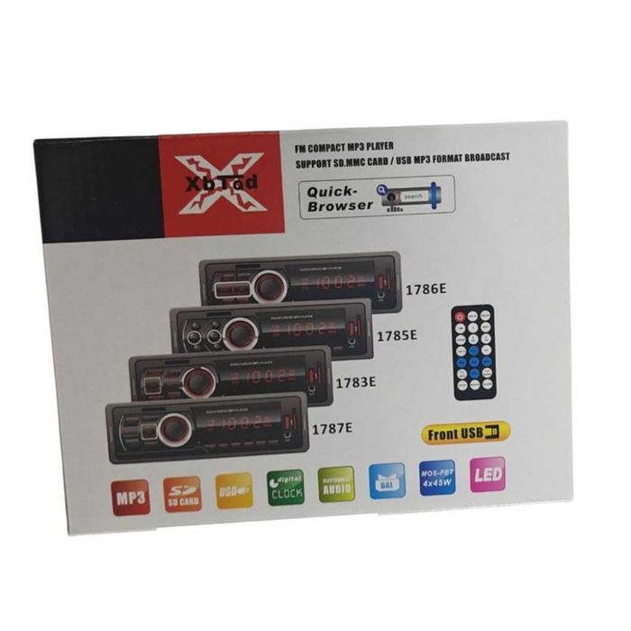 Автомобилен радио MP3 плеър с Блутут, AUX, FM, SD, USB 4x50W 12V, Касетофон за кола