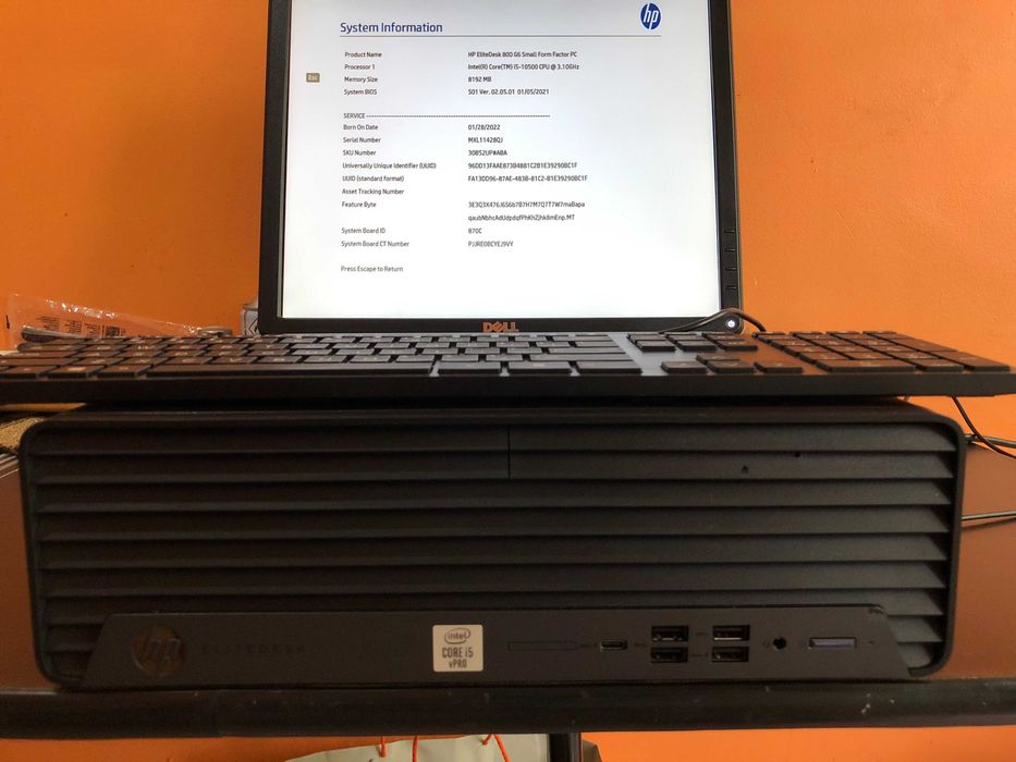 HP EliteDesk 800 G6-SFF-(Slim), Core i5-10500 vPRO, 3.1GHz,16GB RAM DDR4, NO HARD DRIVE-НОВ