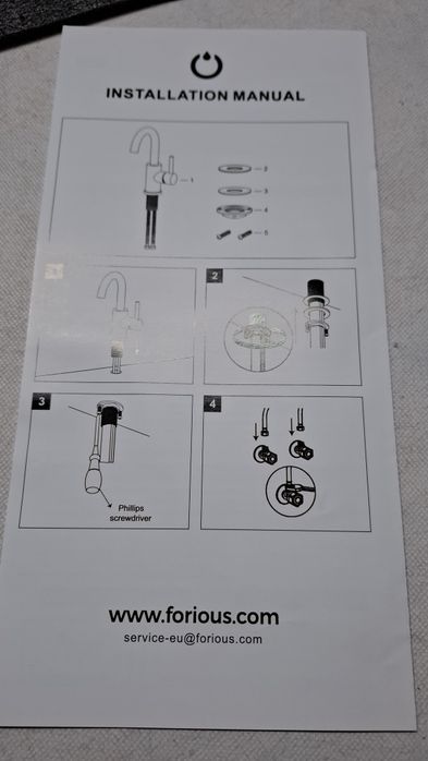 FORIOUS Смесител за баня, висок, въртящ се на 360°