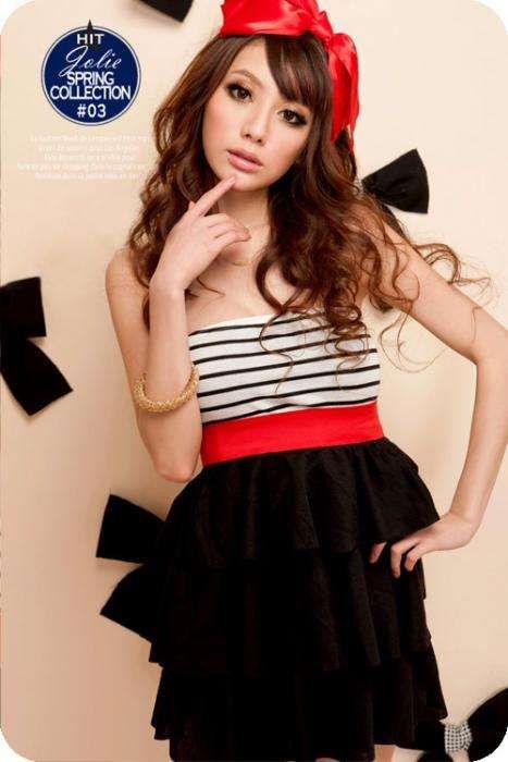 Rochie scurta / Rochita noua negr alb