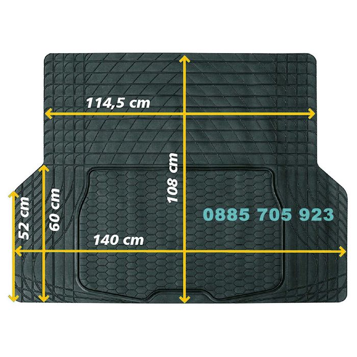 Универсална гумена стелка за багажник   80 х 120см  или  140см х 108см