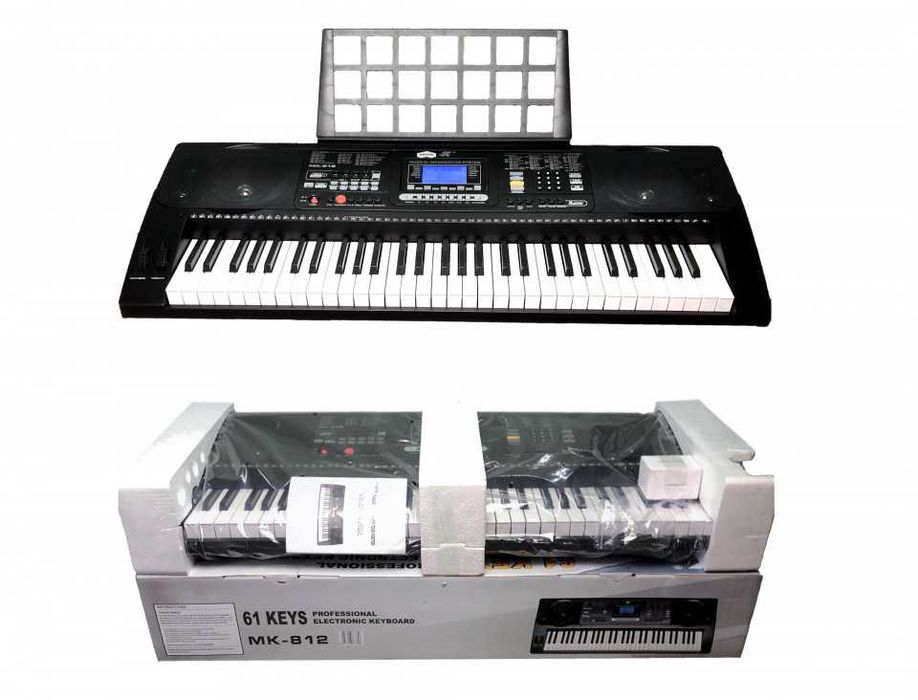Orga electronica 61 clape imitatie pian sensitive +Stativ +Scaun MK812