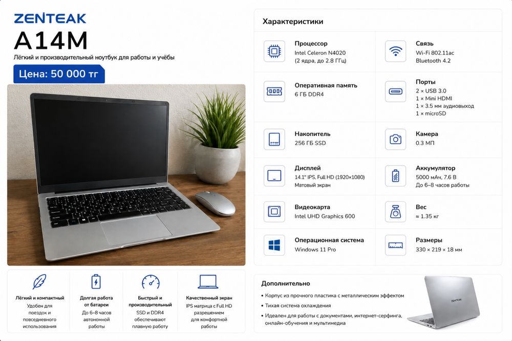 Ноутбук Zentek A14m