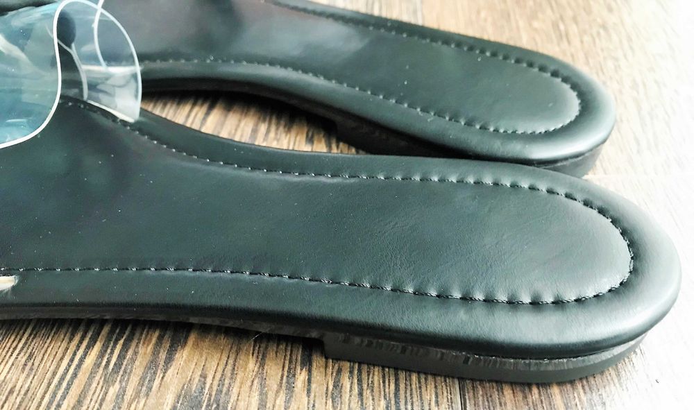 papuci femei, cu bareta transparenta, talpa subtire