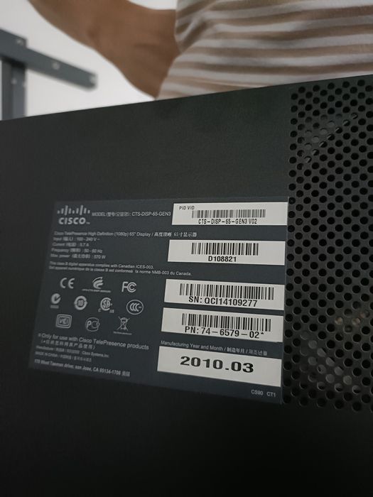 Display  plasma 65 inch Cisco