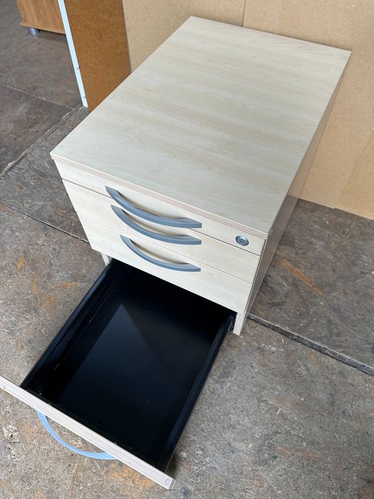 Stoc 100 buc Rollbox Profesional cu 4 sertare metalice SteelCase si rotile; Casetiera birou; Dulap; Container; Carucior cu sertare