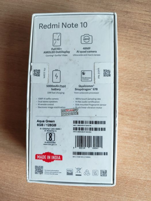 Srochno Redmi not 10 , 8/128 GB sotiladi. 95 $
