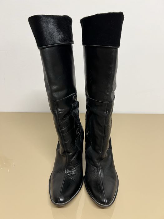 Cizme made in Italia ,negre, din piele, 38.