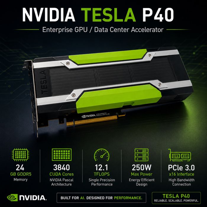 NVIDIA Tesla P40 24GB – Soluție AI local, server privat, LLM