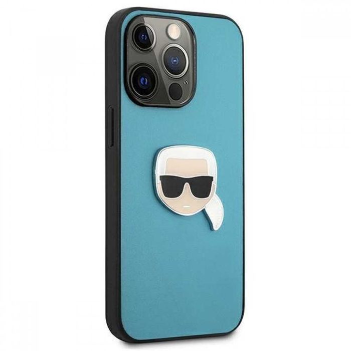 Гръб Karl Lagerfeld Leather Ikonik Karl`s Head Metal за iPhone 13, iPhone 13 Pro, iPhone 13 Pro MAX