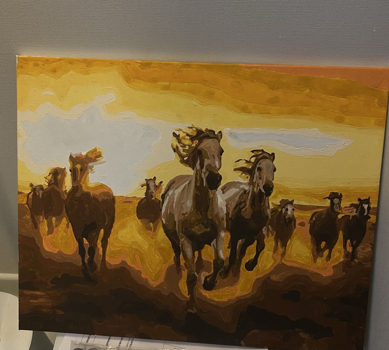 Картина «Лошади” акрилом 40*50