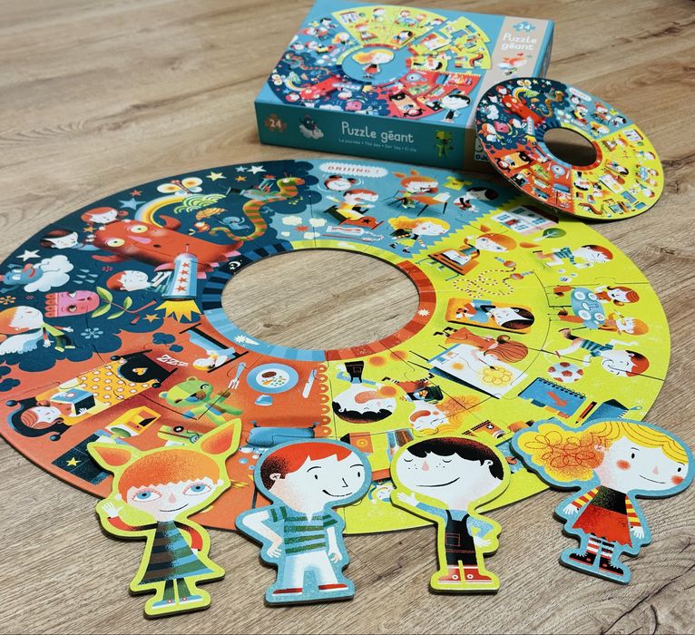 Djeco гигантски пъзел „Денят“ – като нов, идеален подарък