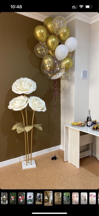 Оформление большими цветами