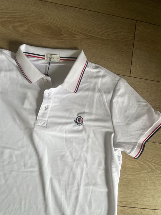 polo moncler alb marimea M