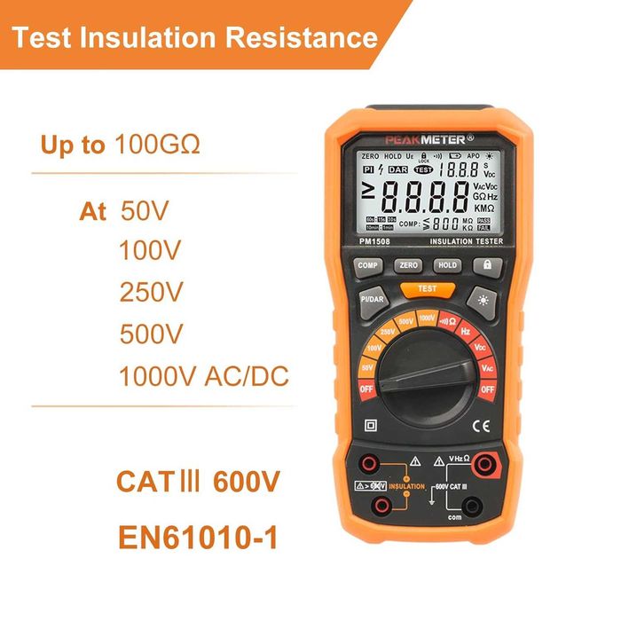 Megohmetru Digital Ayitam 1000V Tester Rezistenta Izolatie 100G Ohmi