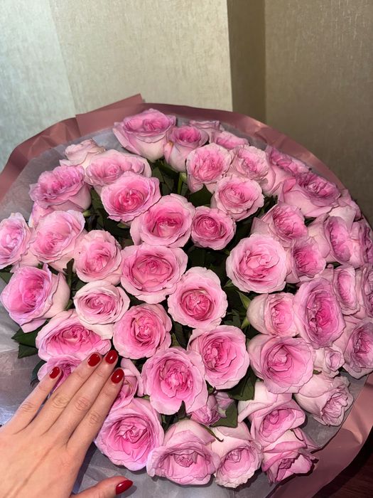 51 штук розовых роз,60см