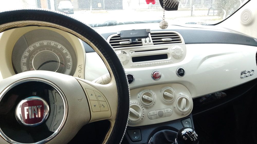 Fiat 500 alb perlat
