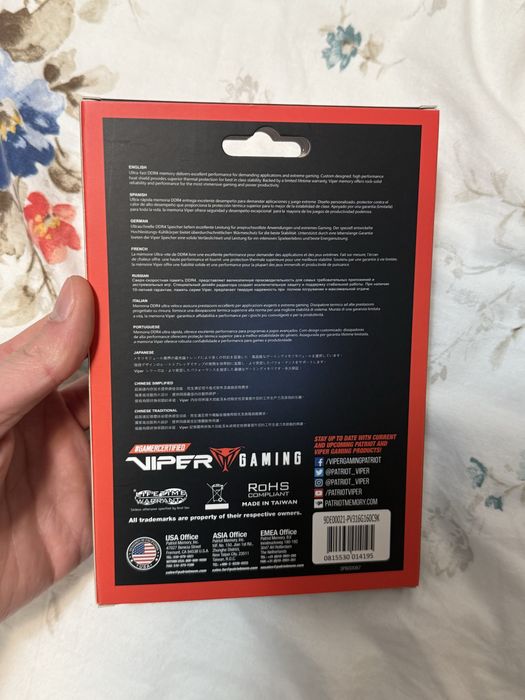 Ram ddr3 16gb 2 x 8 viper patriot 1600 NOU SIGILAT