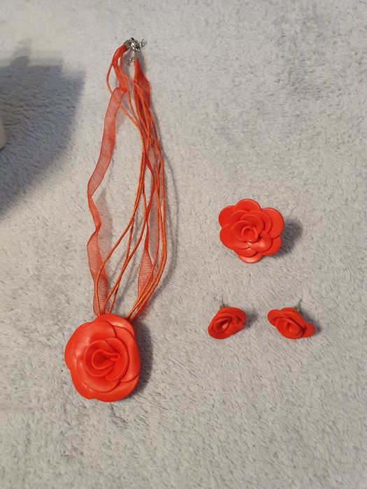 Set lant+ cercei + inel rosu