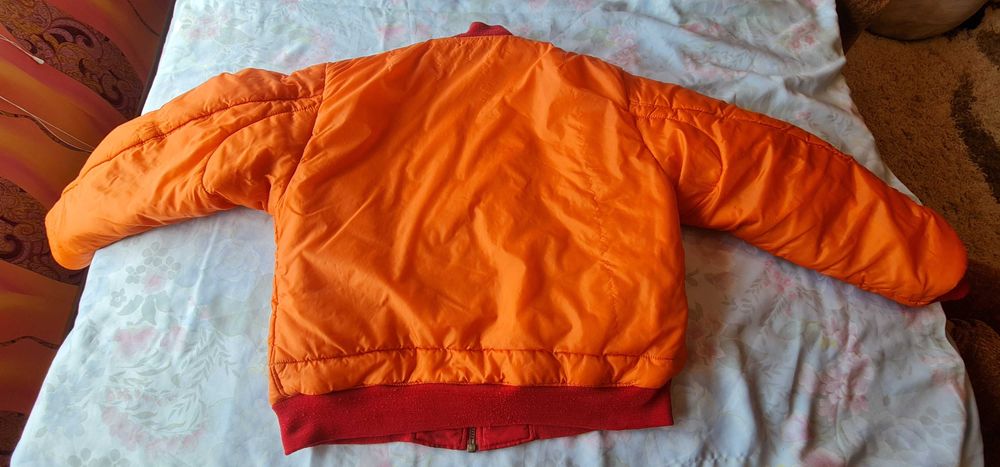 Яке бомбар, двулицев, червено и оранжево R&B