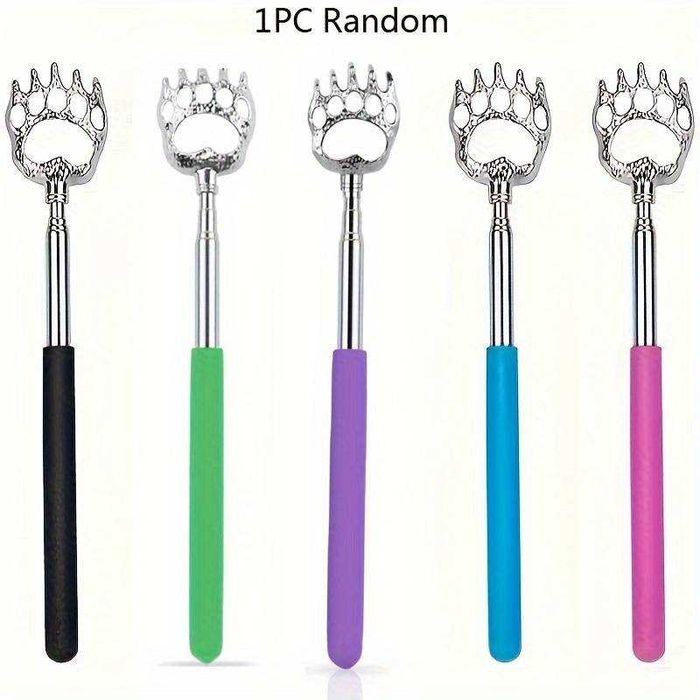Aparat din oțel inoxidabil, ajustabil, retractabil, cu maner ergonomic zgaraietor  3 modele, gheara urs schelet, drept, antena telescopica 58cm masaj