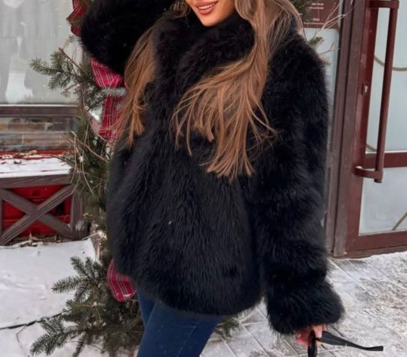 Шуба теплая удлиненная