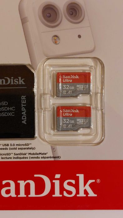 Pachet 2X 32GB MicroSD SanDisk Ultra Plus A1 120MBs