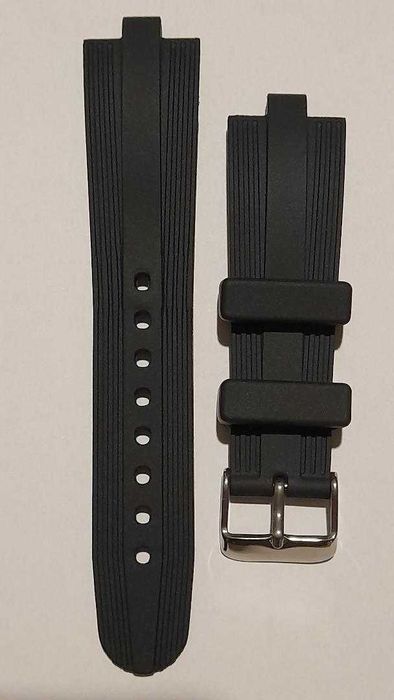 curea ceas Bvlgari neagra cu catarama argintie sau galbena.