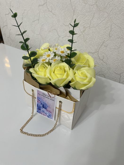 Мыльные розы, букет на 8 марта