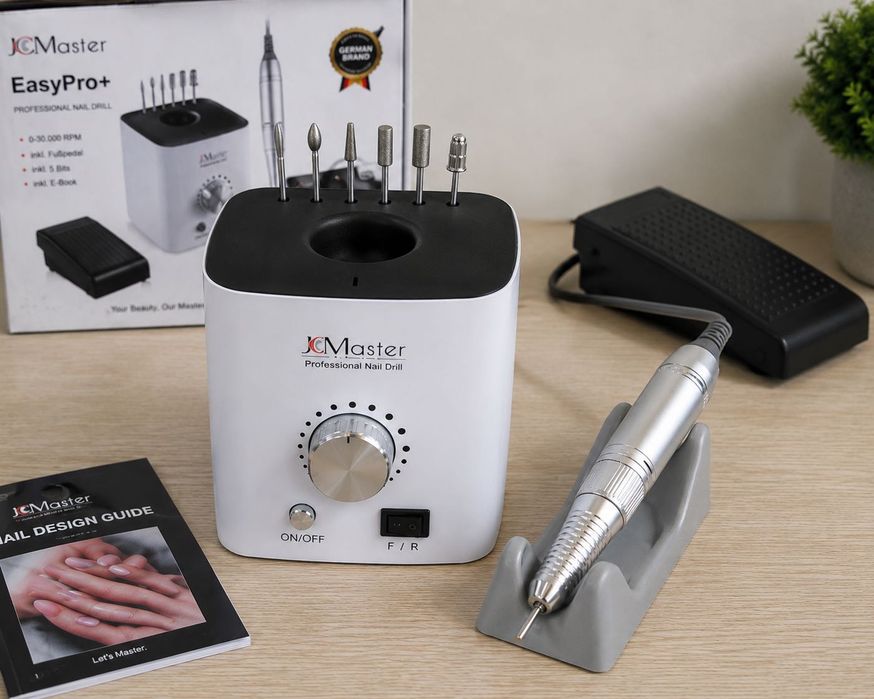 Freză profesională JCMASTER EasyPro+ 30.000 RPM, pedală, accesorii – manichiură/pedichiură