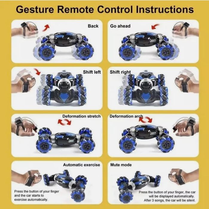 Кола с дистанционно управление на ръката + джойстик