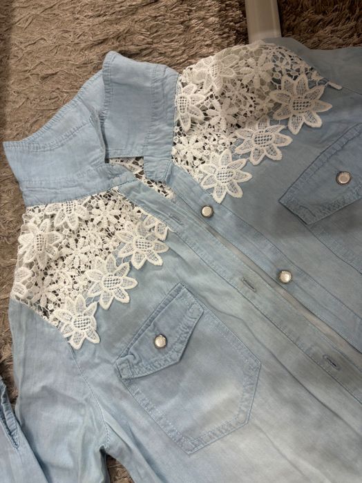 Дамска риза синя