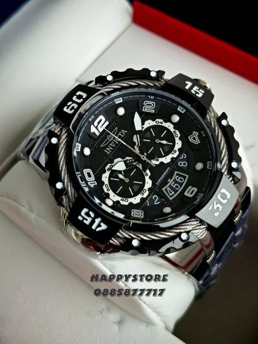 INVICTA Bolt Steel Silver/Black 55 mm, Инвикта нов ръчен часовник