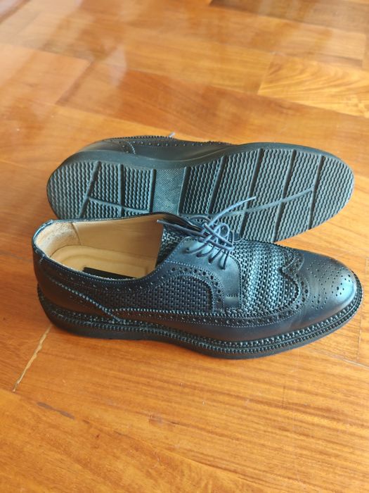 Мъжки обувки швейцарски модел от черна кожа Angel ruffo.