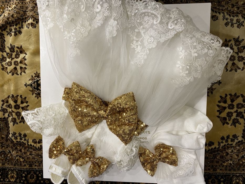 Нарядное платье-комплект от 0-3 мес