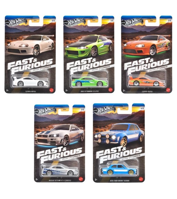 Set Masinute Hot Wheels Silver Series, Fast and Furious