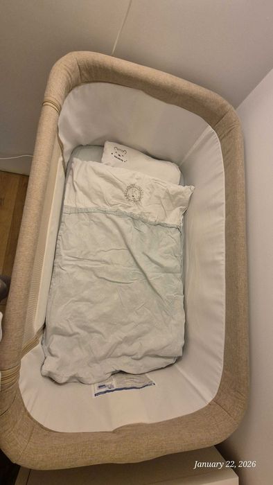 Бебешка мини кошара с падаща страна KikkaBoo - Amaris, Beige