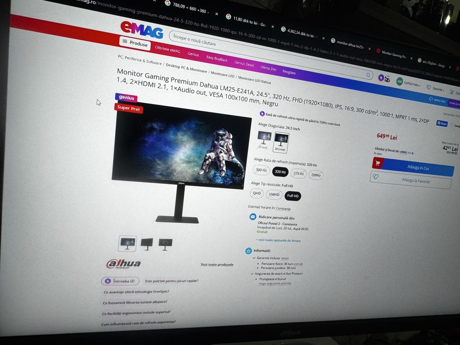 Monitor Gaming 320Hz