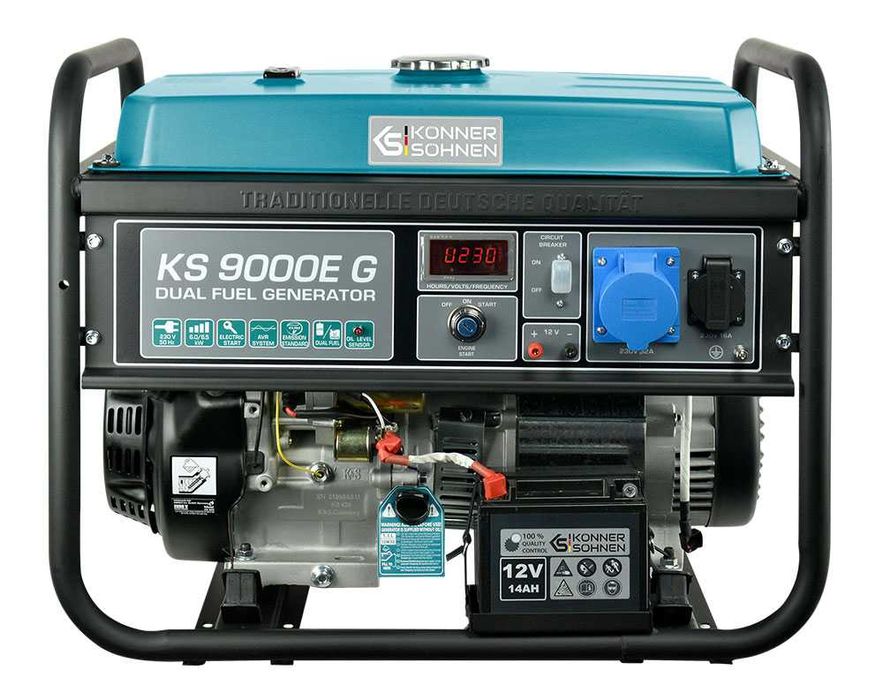 Generator de curent hibrid GPL/benzina 230V 6,5 kW Könner KS 9000E G