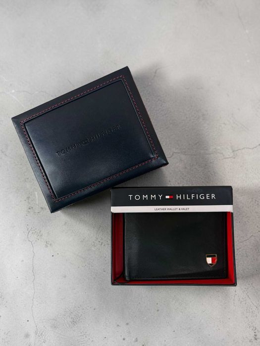 Portofel Barbati Tommy Hilfiger Negru din Piele Naturala