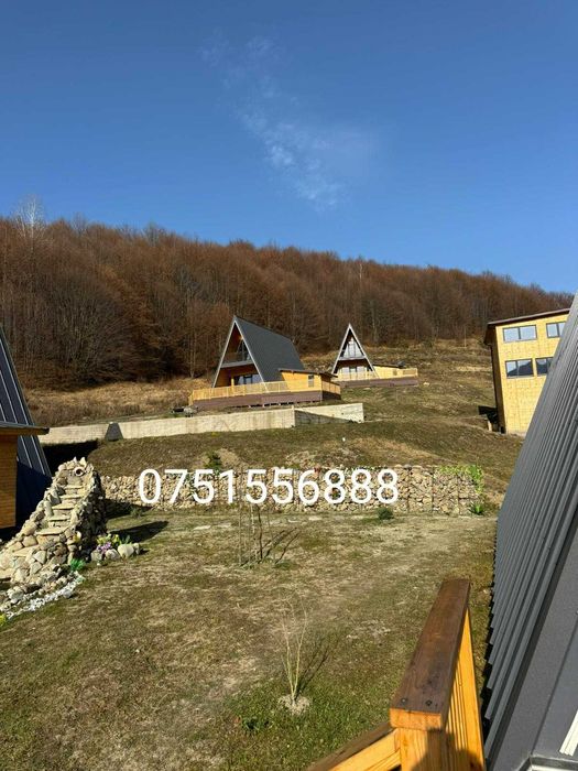 Cabana stil A-Frame si Case din structura de lemn