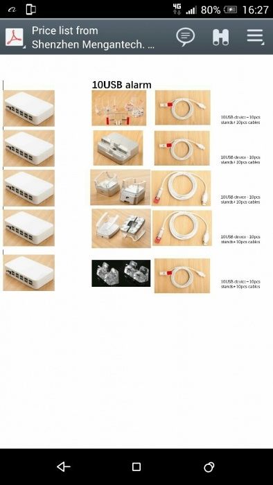 Security holder 10 портовый подставка для смартфонов, антикражные сист