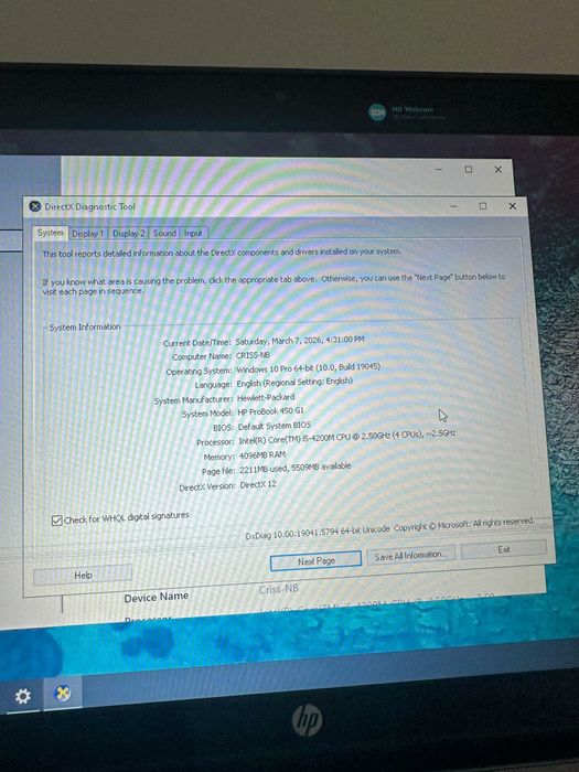 Laptop - HP ProBook 450 G1 - 15.6"