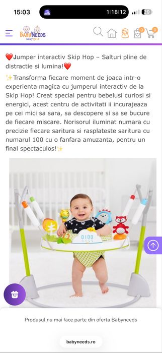 Jumper bebe de la 4 luni