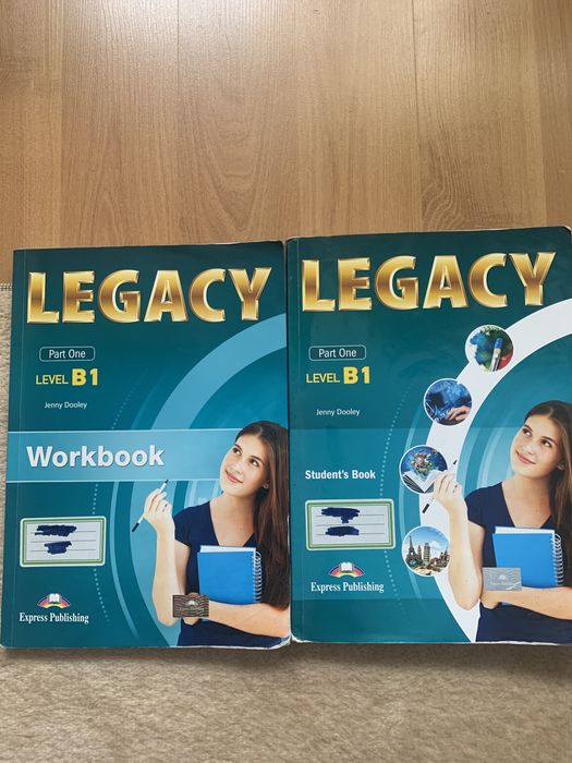 Продавам учебник и учебна тетрадка на Легаси, ниво В1, английски език