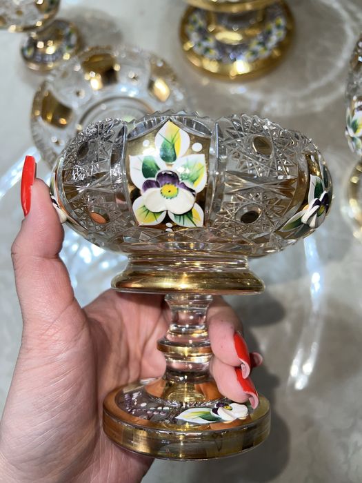 Чешская Богема, хрусталь с золотом, ручная работа, набор из 14 шт.