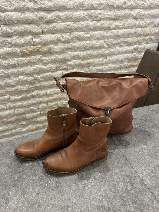 Боти естествена кожа и чанта