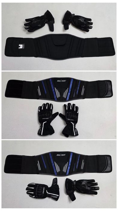 Manusi moto BUSE Open Road Touring si centura spate BUSE Stabilization Zone, mărumea S/M sau nr. 6 unisex
