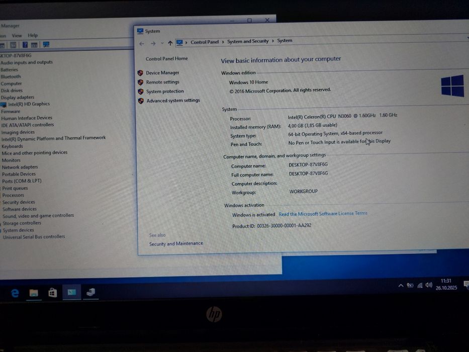 Laptop HP 250 g5 +Ssd