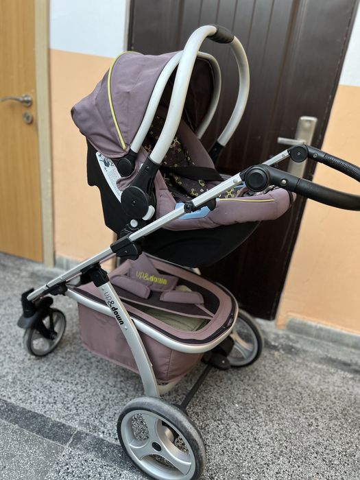 Комбинирана бебешка количка 3 в 1 Chipolino Up&Down + Кош за кола